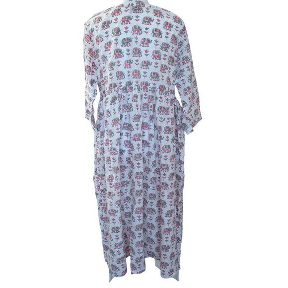 Pinkshink cotton elephant print Indian/Pakistani kurta with pants size XL - Picture 2 of 9